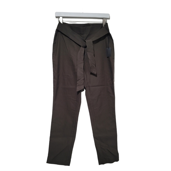 CH1 & CO Olive Green Front Tie Stretch Pants Size M - Picture 1 of 11